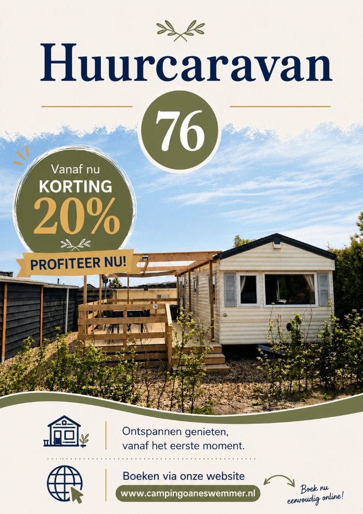 Huurcaravan NO Friesland  Rust, Natuur & Viswater