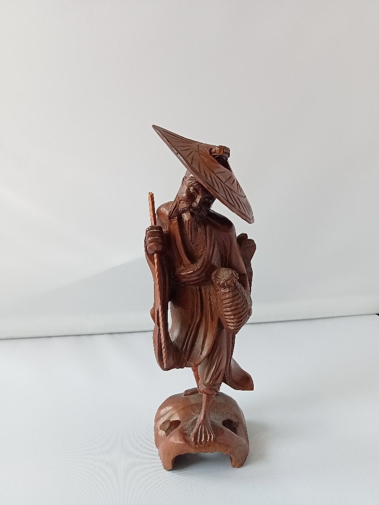 houten beeldje uit China, Houtsnijwerk, Minder dan 20 cm, Ophalen of Verzenden, Handgemaakt