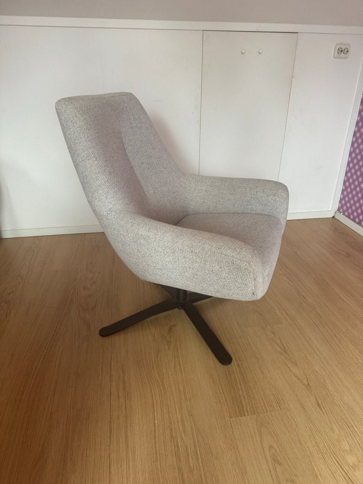 fauteuil - wit/grijs, Ophalen, Wit, Zo goed als nieuw, Eén