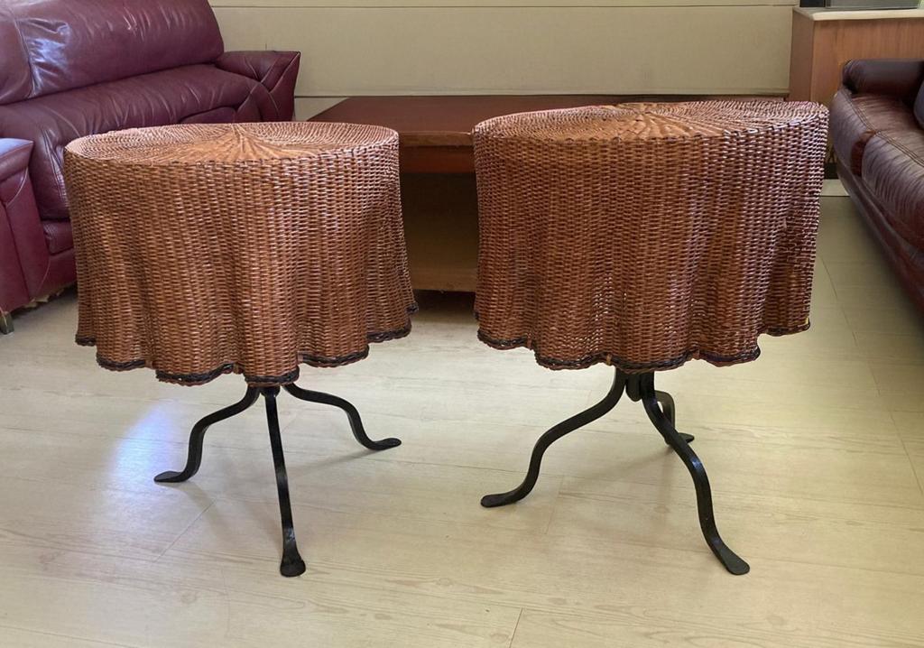 Vintage wicker Ghost drapery Coffee table koffie tafeltjes, Ophalen