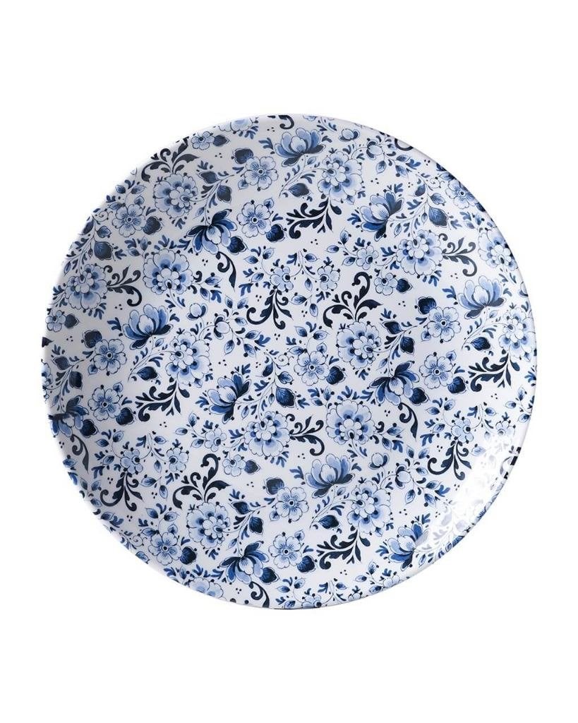 Heinen Delfts Blauw bord melamine bloemen 25 cm, Huis en Inrichting, Kunststof, Overige merken, Ophalen of Verzenden, Delftsblauw