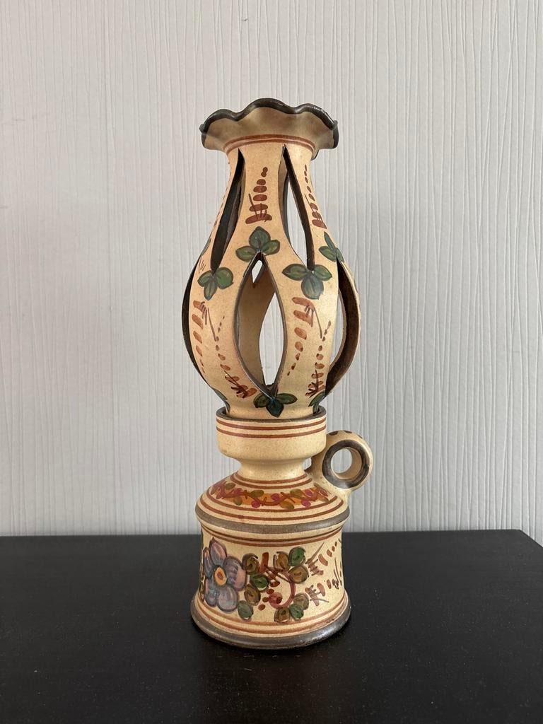 Portugese kaarsenhouder, Ophalen of Verzenden, Keramiek of Aardewerk