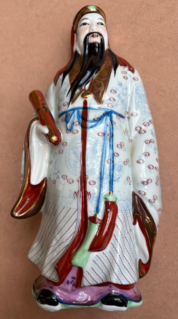 Porseleinen beeld van de Chinese geluksgod Fu Xing, 26 cm, Ophalen of Verzenden