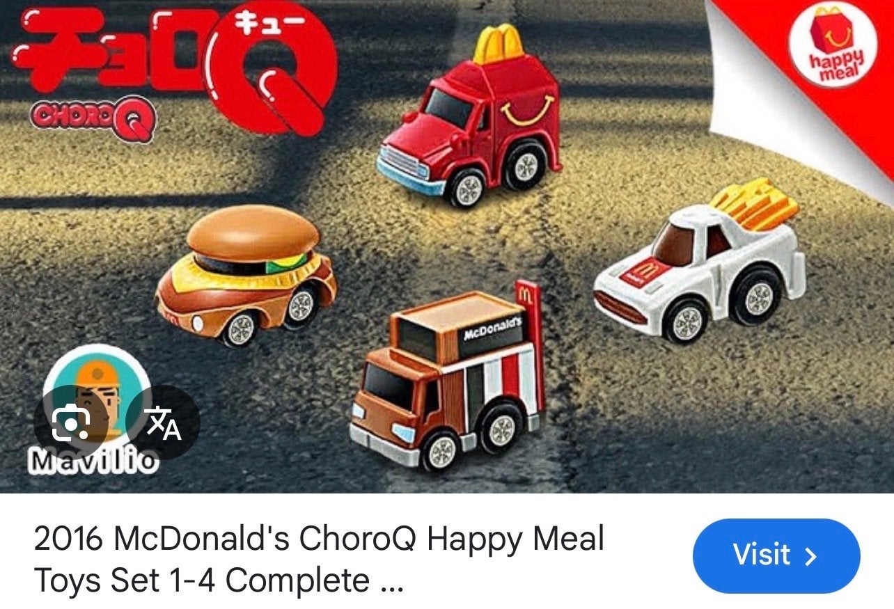 McDonald's ChoroQ Happy Meal Speelgoed Set 2016, Ophalen of Verzenden, Nieuw