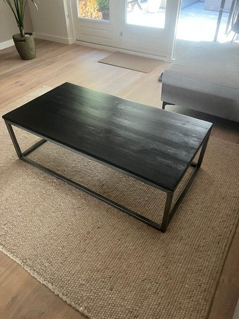 Salontafel zwart, Huis en Inrichting, Ophalen, Grenenhout, Gebruikt, 100 tot 150 cm
