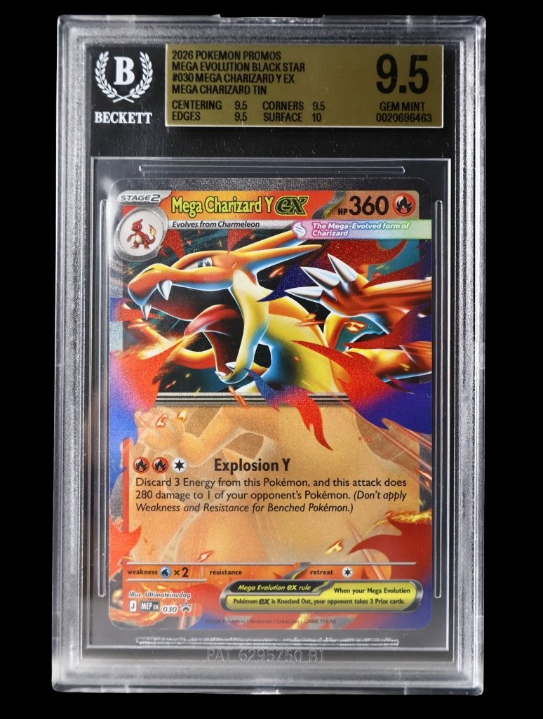Mega Charizard Y ex #030 Black Star Promo BGS 9.5 Pokémon, Hobby en Vrije tijd, Ophalen of Verzenden, Nieuw, Losse kaart, Foil