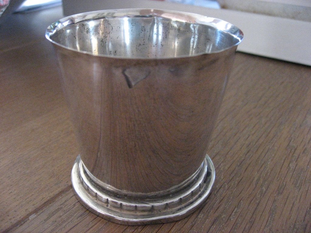 antiek Deens zilver lepelvaasje/ bekertje van Jens Sigsgaard, Antiek en Kunst, Verzenden, Zilver