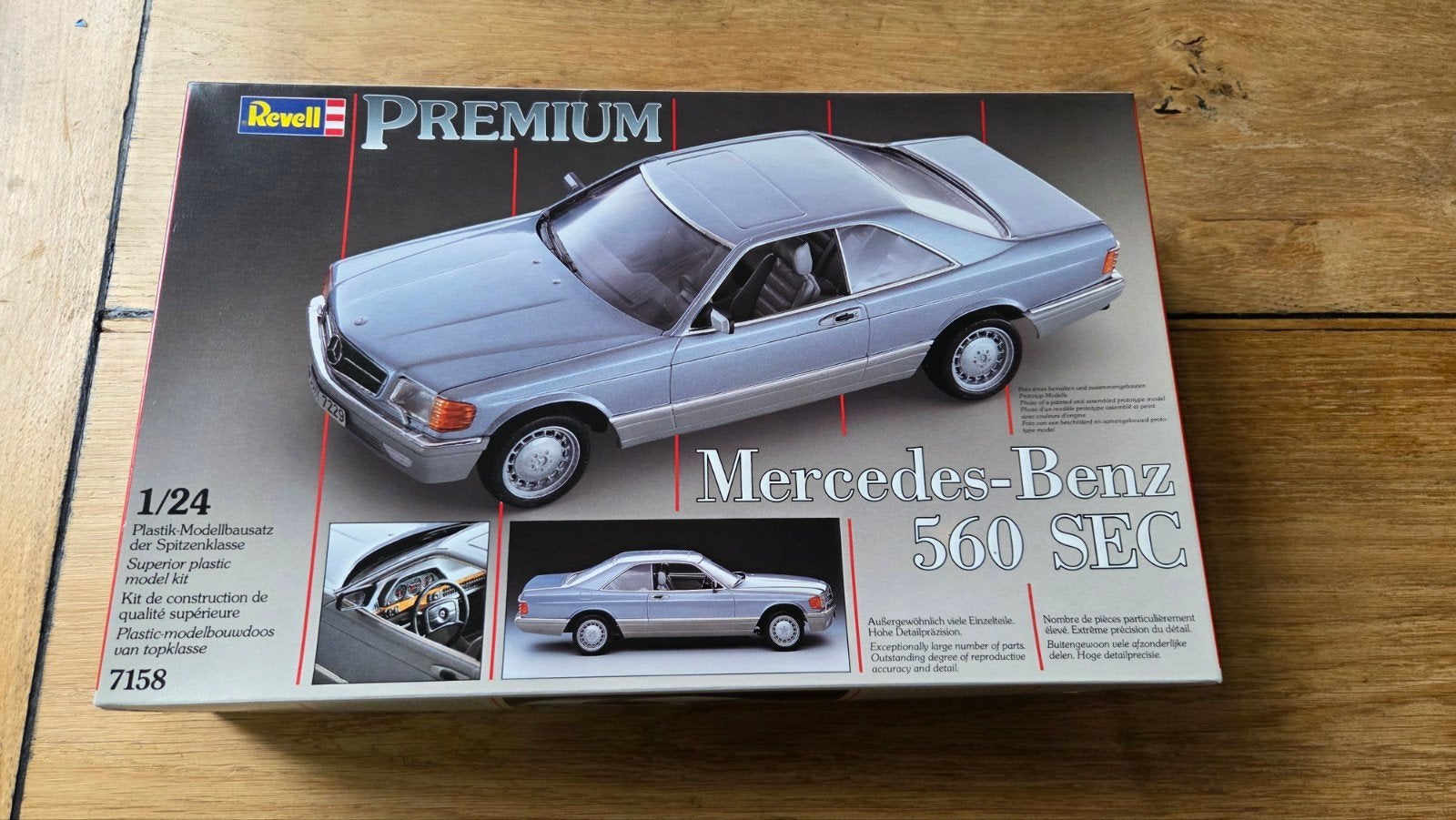 Vintage Revell 1:24  Mercedes 560 Sec model kit modelauto, Gebruikt, Auto, Revell, Groter dan 1:32