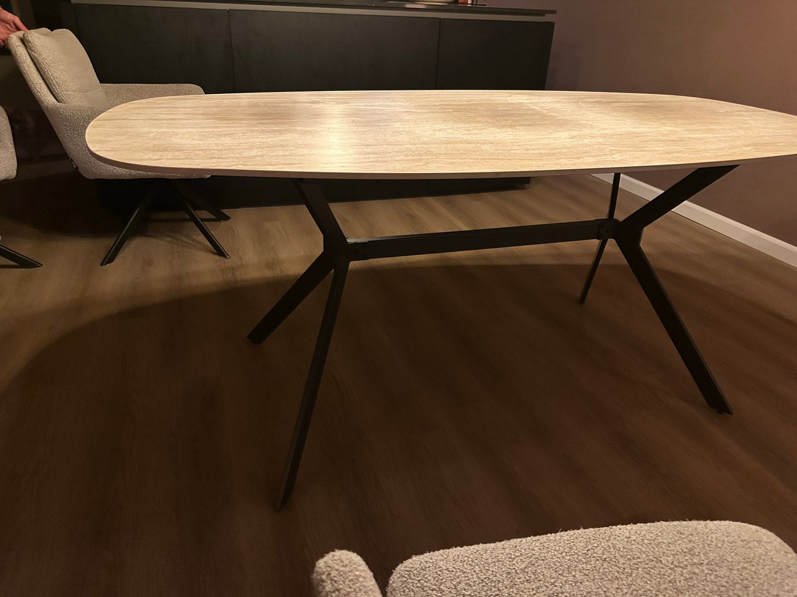 Eetkamerset: Giga Meubel tafel & Haco stoelen, Ophalen, Overige materialen, Gebruikt, 50 tot 100 cm