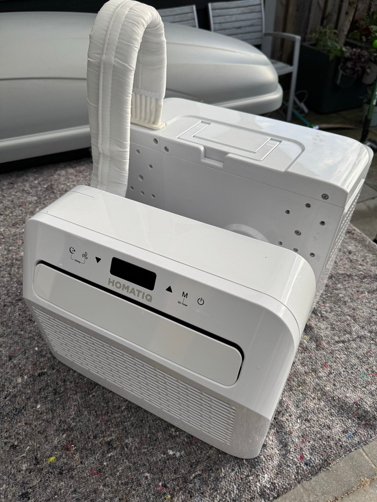 Homatiq Mobiele split Airco - Perfect voor Caravan/Camper, Ophalen, Minder dan 60 m³, Zo goed als nieuw, Koelen en Ontvochtigen