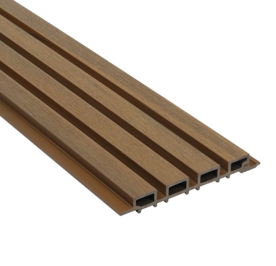 Composiet Rhombus Schutting/Gevelbekleding Teak, Ophalen, Kunststof, 1 tot 2 meter, Minder dan 3 meter