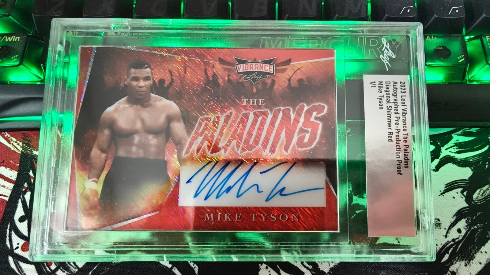 Mike Tyson 1/1 leaf Graded, Ophalen of Verzenden, Nieuw, Losse kaart, Foil