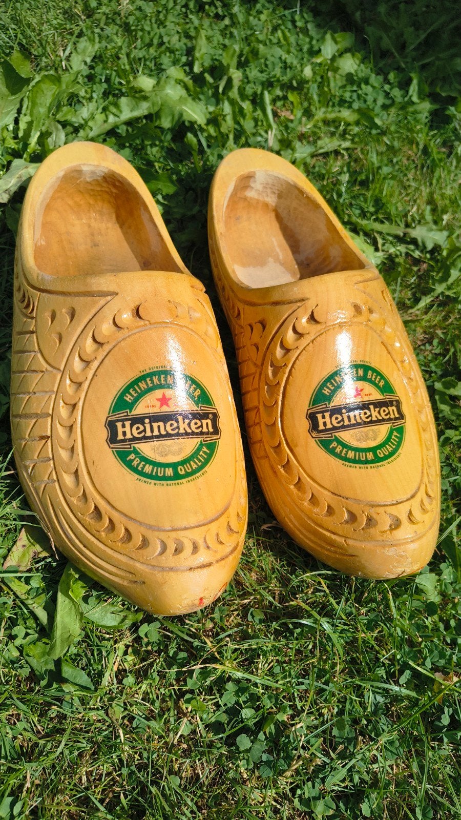 Heineken klompen - decoratieve houten klompen, Ophalen of Verzenden, Gebruikt