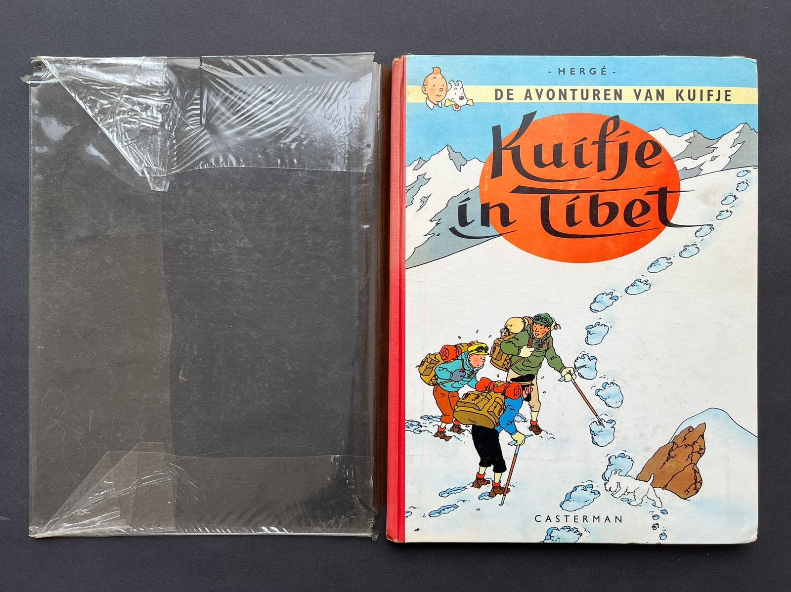 Kuifje in Tibet 1e druk 1960 - Hergé, Gelezen, Eén stripboek, Ophalen of Verzenden, Hergé