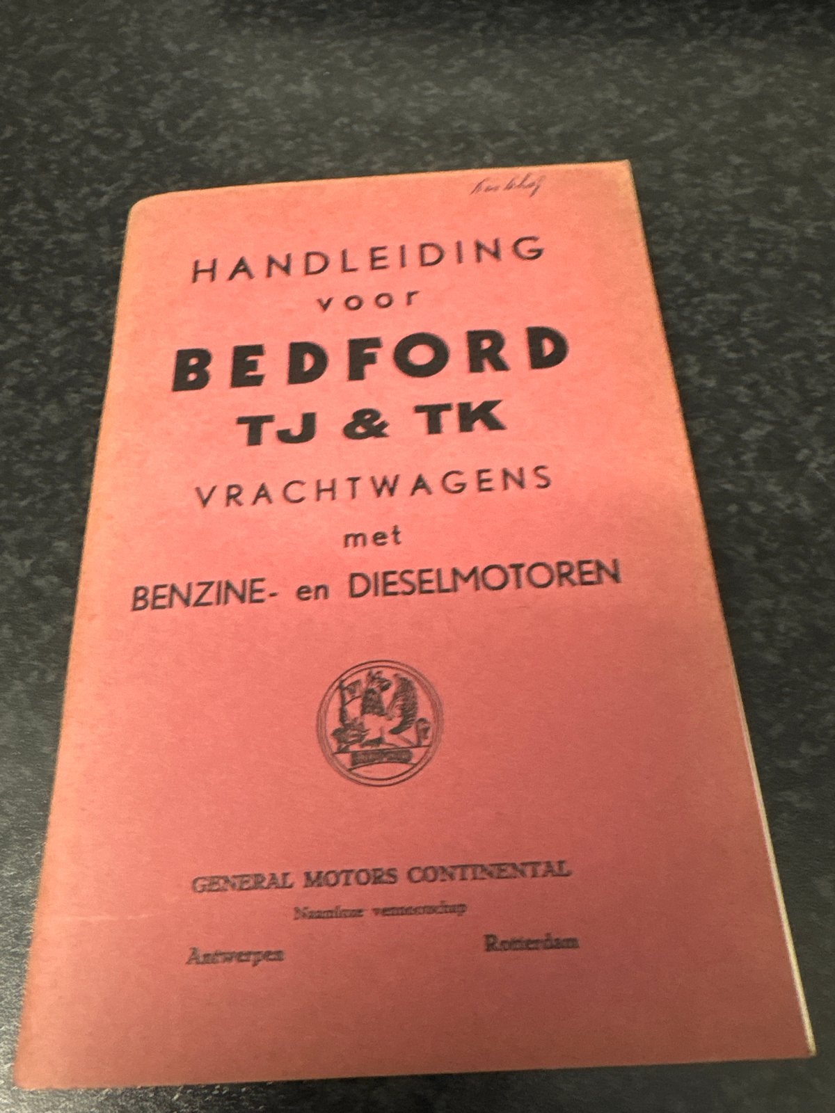 Handleiding Bedford TJ & TK Vrachtwagens Benzine Diesel, Auto diversen, Ophalen of Verzenden