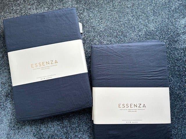 Essenza 140/220 Dekbedovertrek 100% Satijn Katoen 300TC, Blauw, Essenza, Dekbedovertrek, Katoen