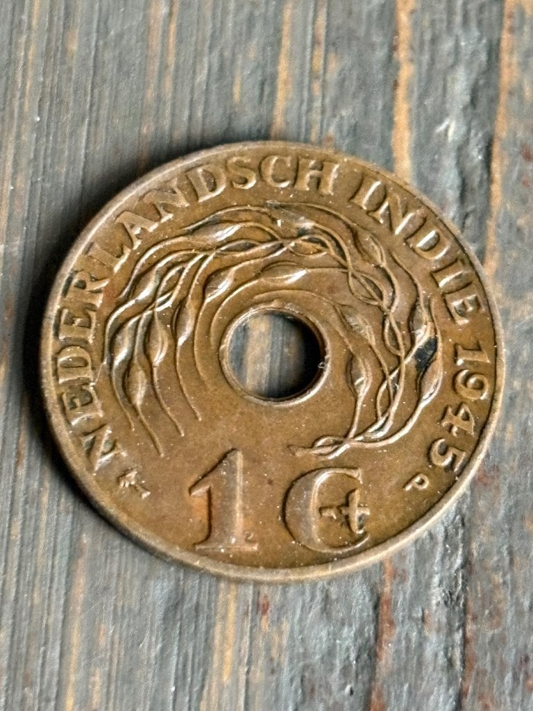 1 Cent 1945 nederlands indie, Ophalen of Verzenden, Koningin Wilhelmina, 1 cent, Losse munt