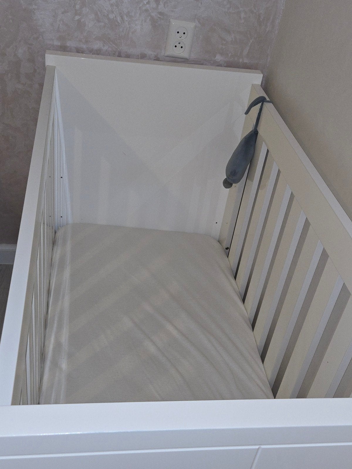 Interbaby Ledikant met matras wit, Ophalen, Gebruikt, Minder dan 140 cm, Matras