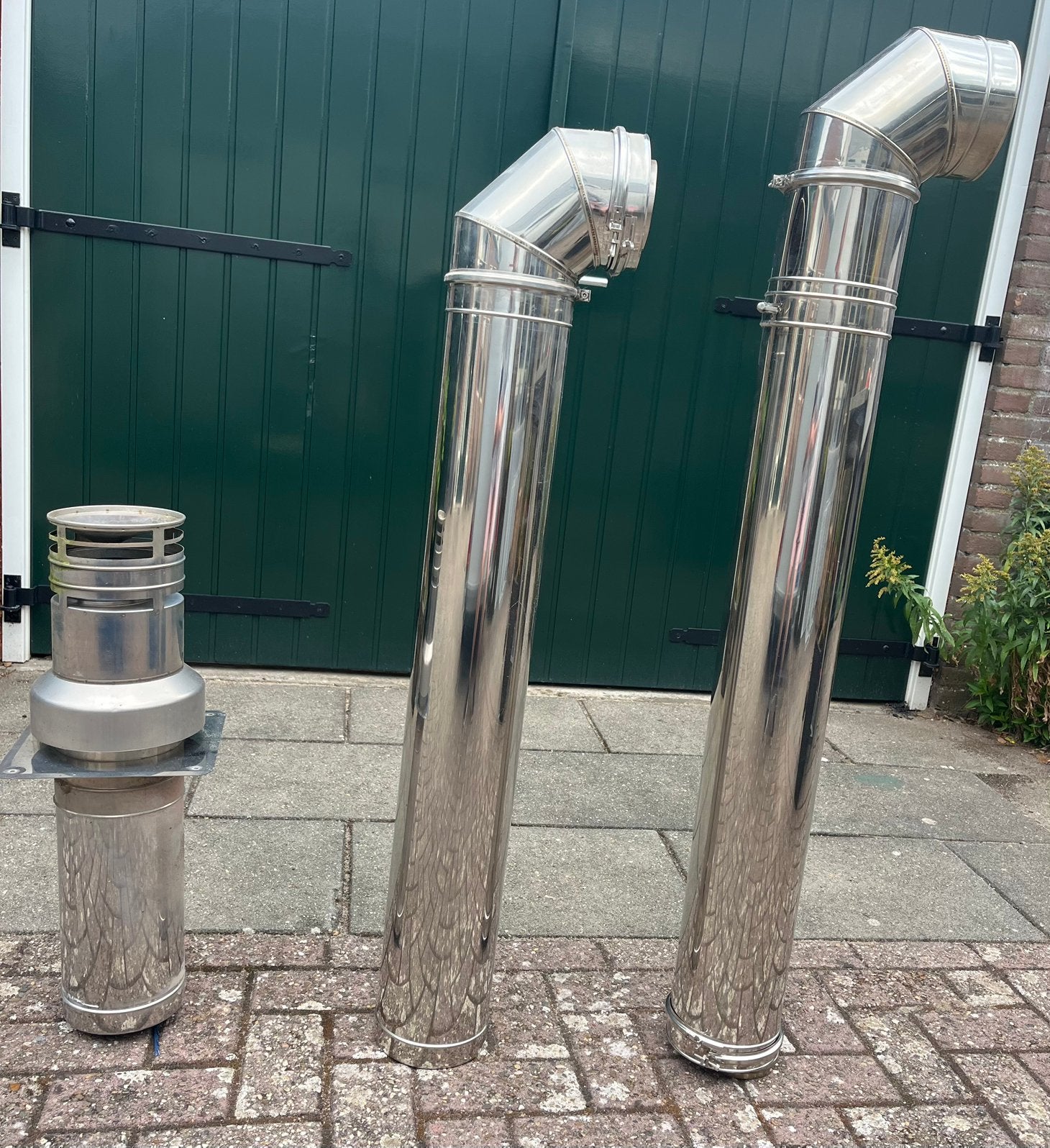 Kachelpijpen voor een gaskachel., Ophalen, Zo goed als nieuw, Rvs, Minder dan 2 meter