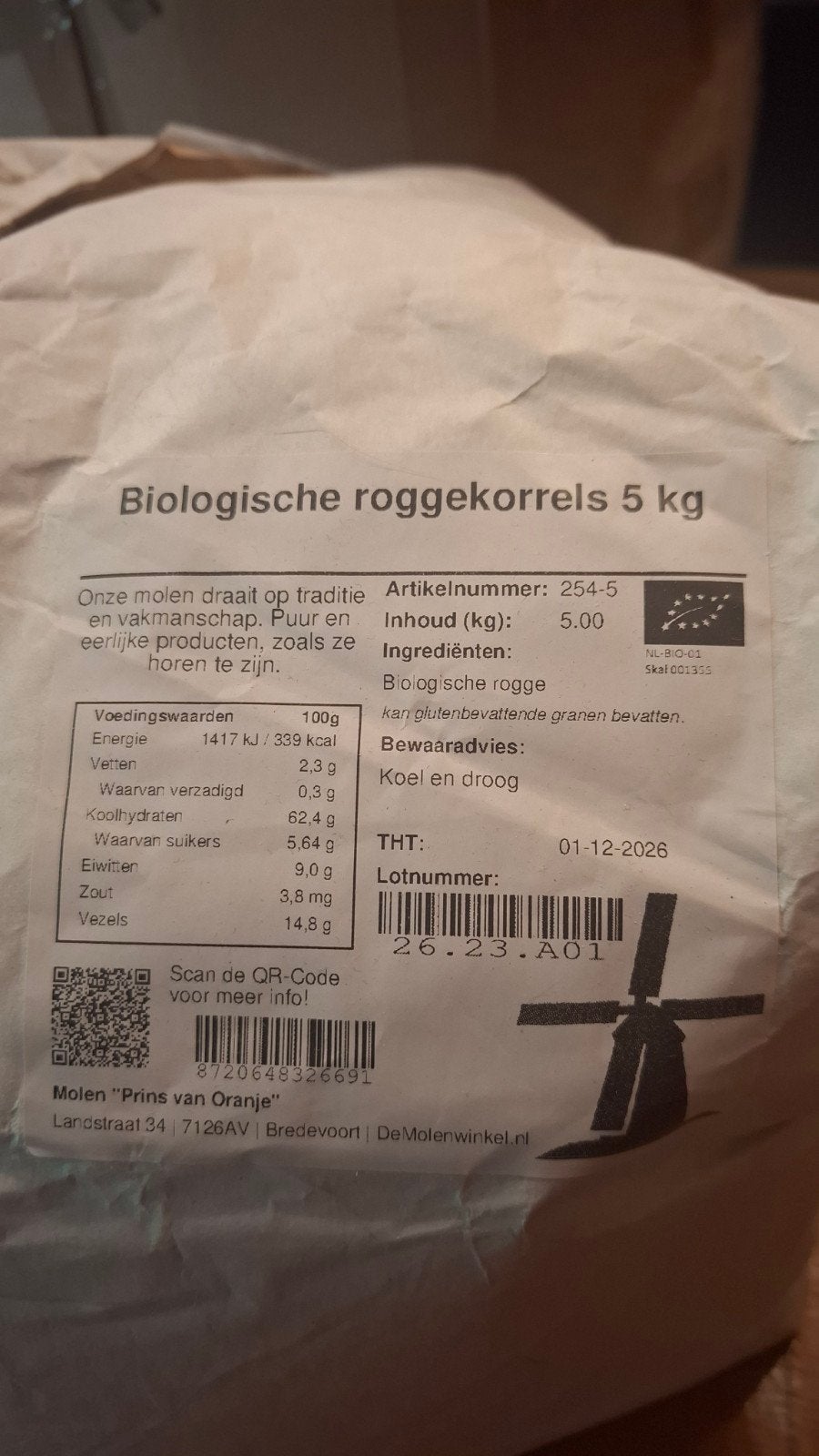 Biologische granen en tarwe - 5kg per zak, Ophalen of Verzenden
