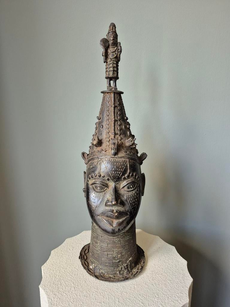 Groot brons Yoruba beeld uit Benin 55 CM, Ophalen of Verzenden