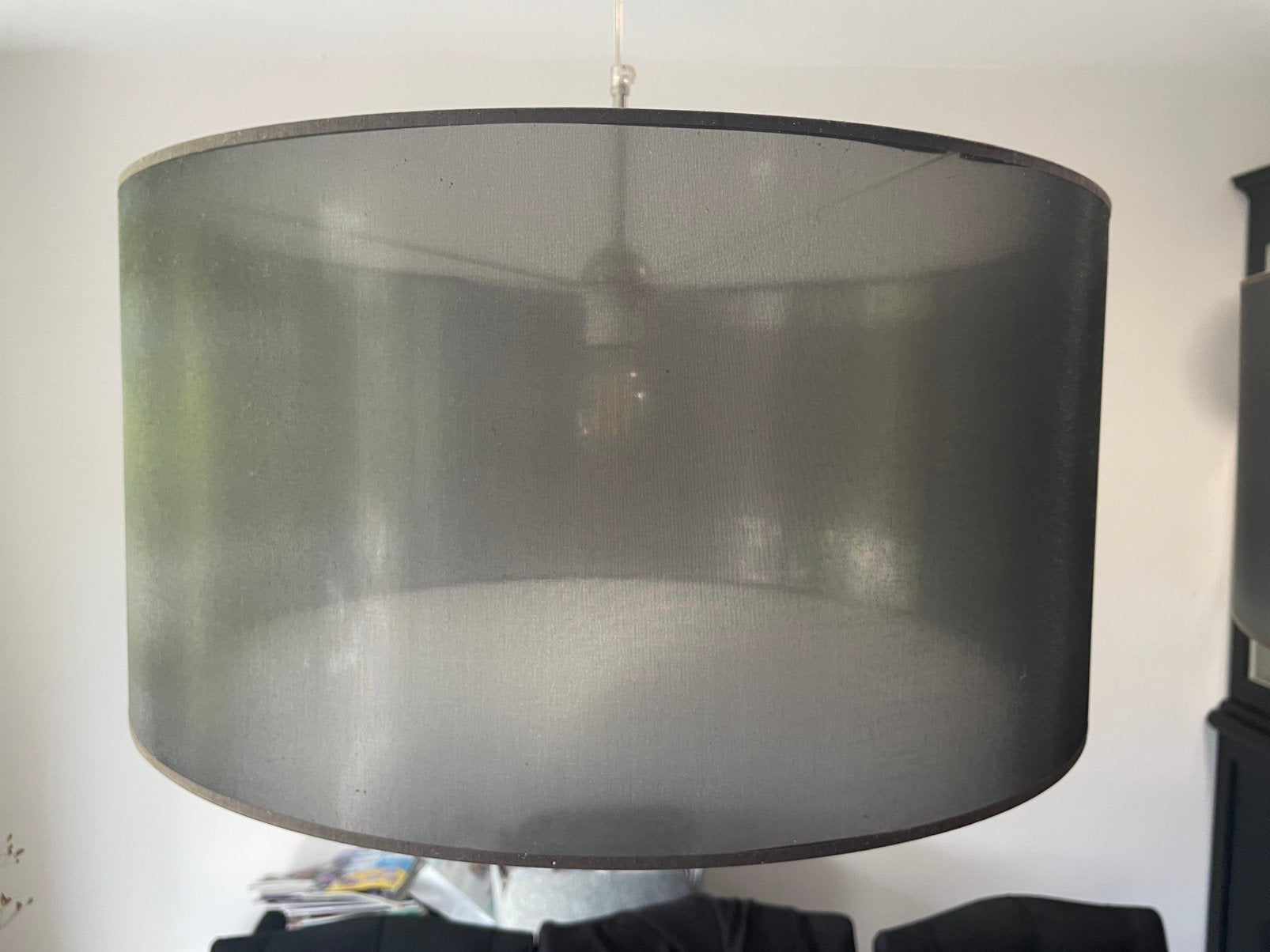 Hanglamp zwart organza, Ophalen, Zo goed als nieuw