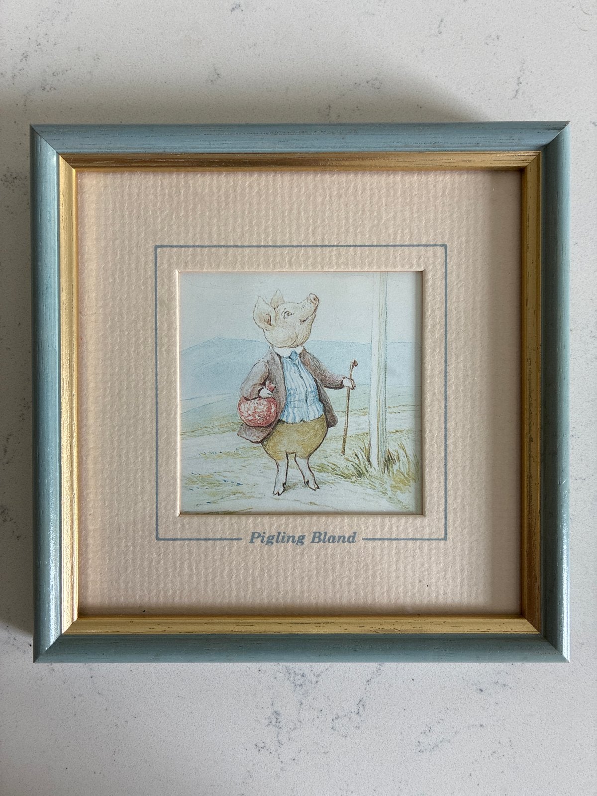 Ingelijste Print: Pigling Bland - Beatrix Potter (1986), Ophalen of Verzenden, Print, Print/reproductie, Ingelijst