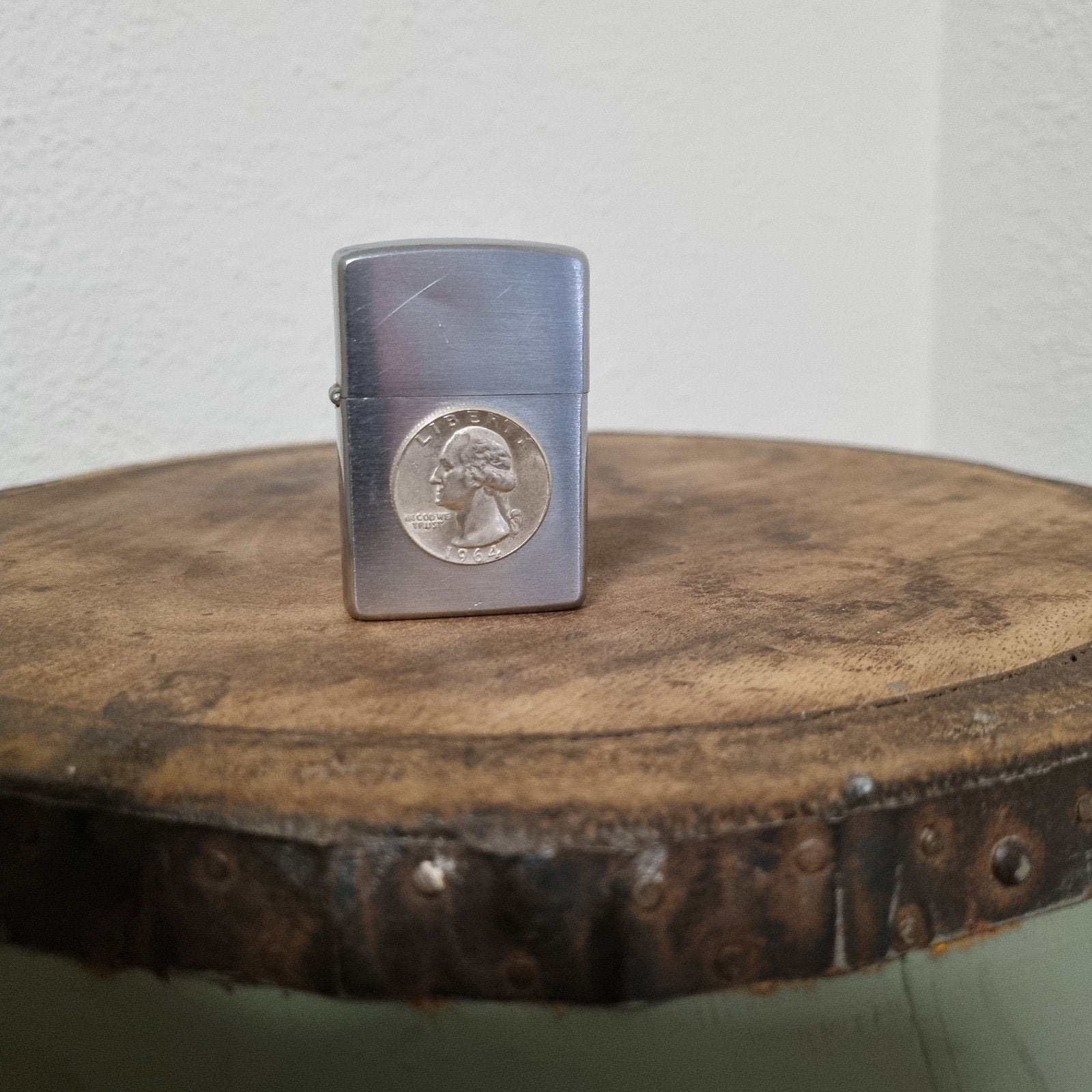 Triple matchend 1964 "Lucky Coin". Zie omschrijving, Verzamelen, Ophalen, Gebruikt, Aansteker