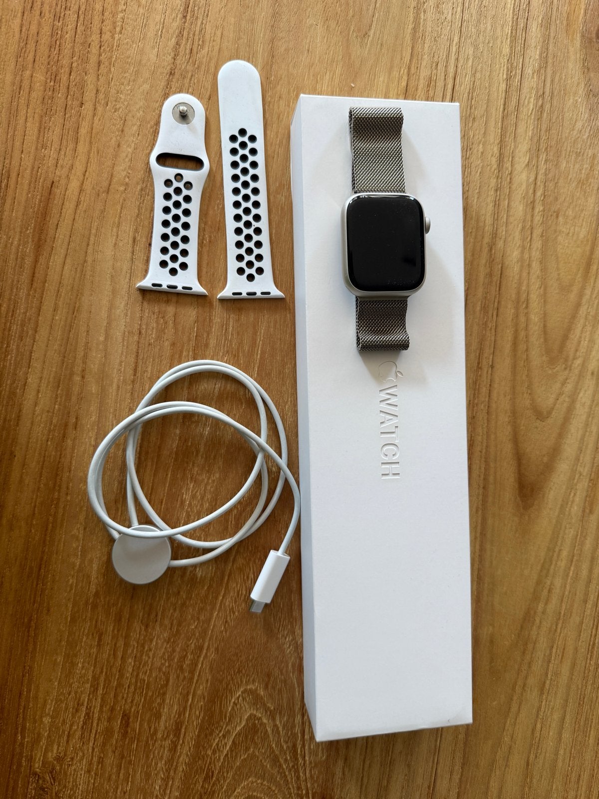 Apple Watch Series 7 45mm Starlight Aluminium, Sieraden, Tassen en Uiterlijk, Smartwatches, Afstand, IOS, Ophalen of Verzenden