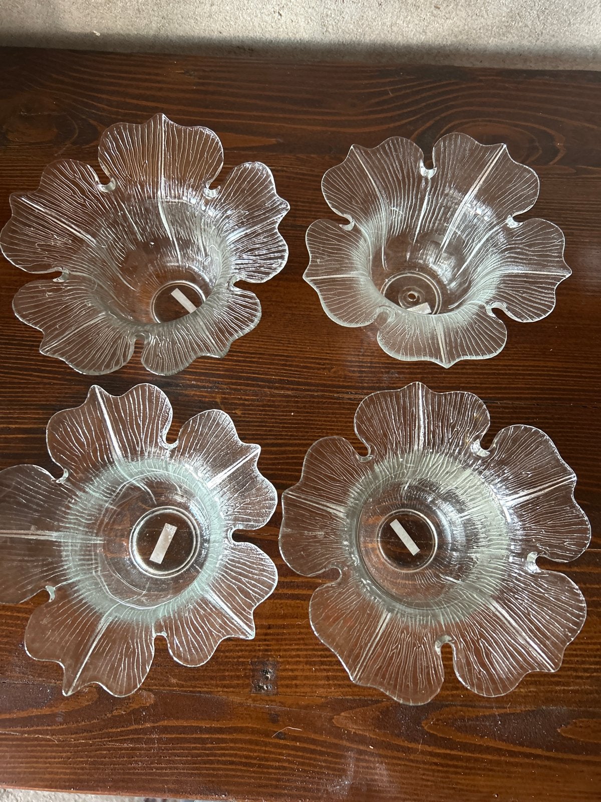 Vintage Scandinavische glazen waxinehouders 'Terälehti' (set, Ophalen of Verzenden