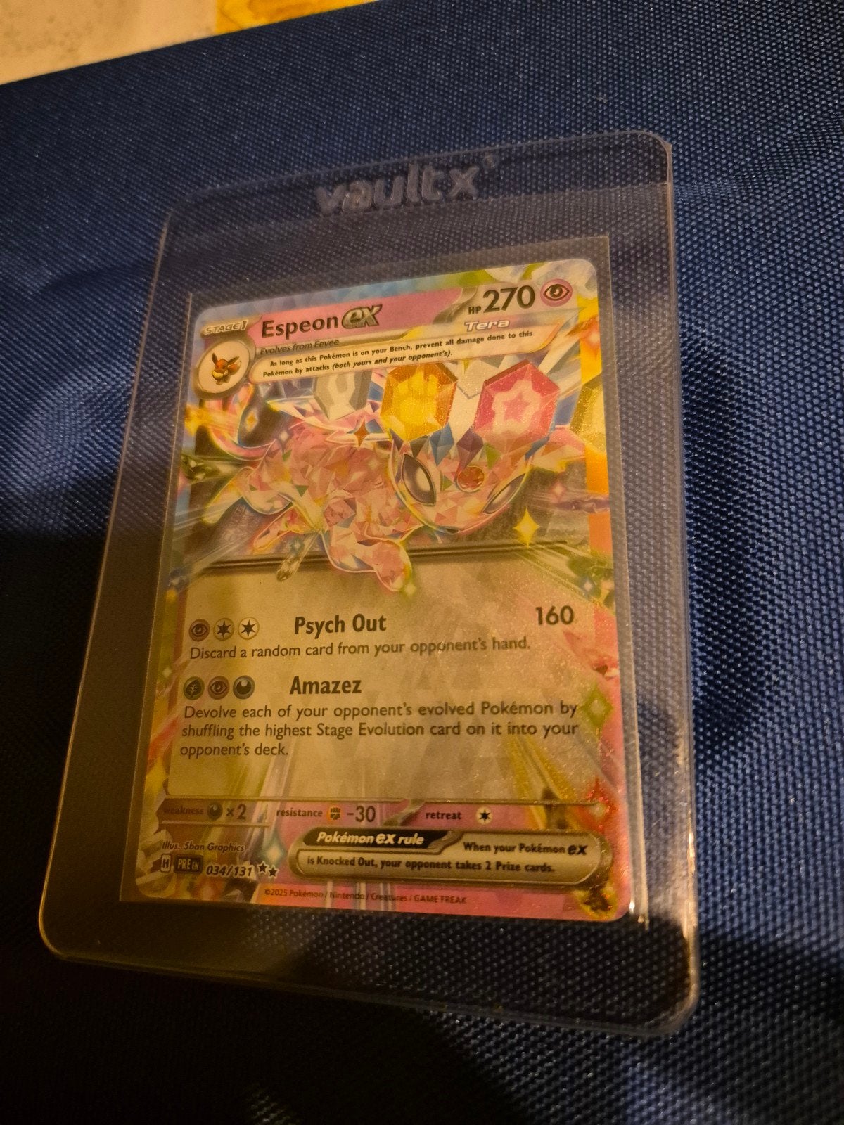 Espeon EX Pokémon Kaart - Zo goed als nieuw, Ophalen of Verzenden, Zo goed als nieuw, Losse kaart