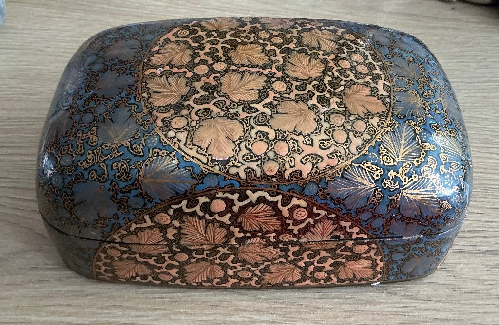 Kashmiri papier-maché doosje, Antiek en Kunst, Ophalen of Verzenden