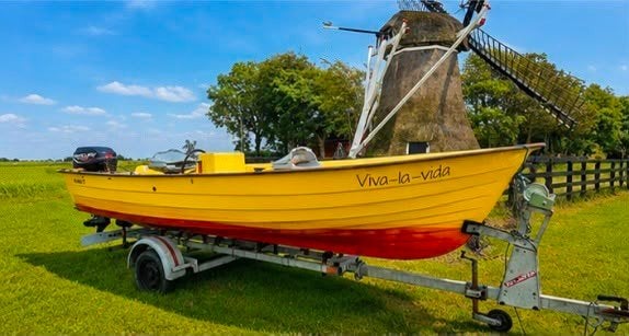Stabiele visboot/toerboot met Mercury 25pk buitenboordmotor, Buitenboordmotor, 5 m, Polyester, Visboot