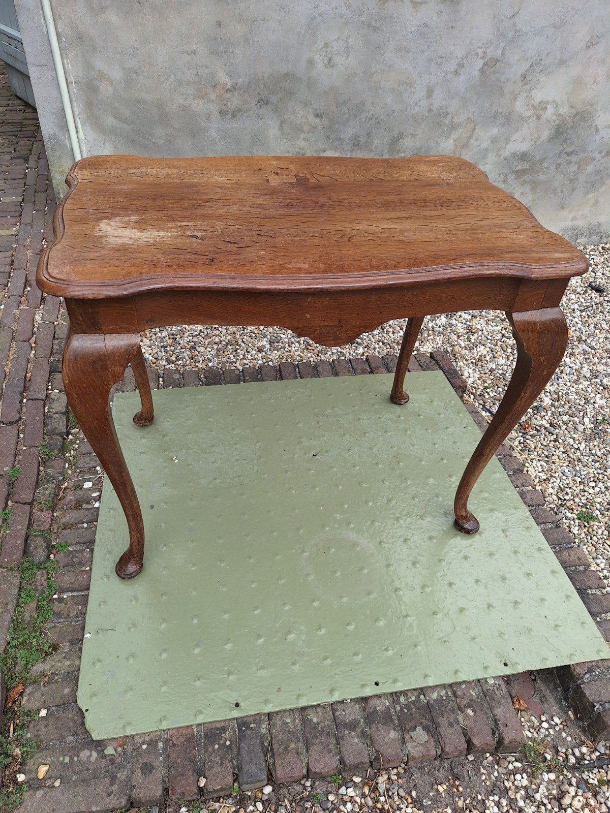Elegante eikenhouten (bijzet)tafel, Ophalen