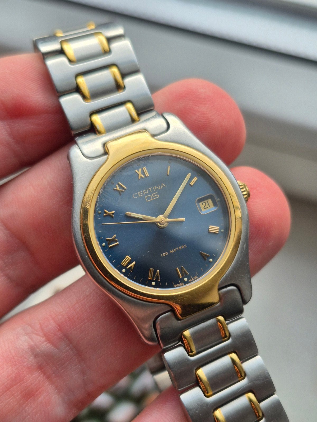 Certina DS Quartz Ref. EOL 129 7070 44 - Saffier Kristal, Overige merken, Certina SA, Lengnau, Zwitserland, Gebruikt, Certina