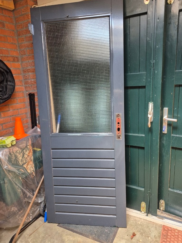 Hardhouten buitendeur, Ophalen, Gebruikt, 80 tot 100 cm, Buitendeur