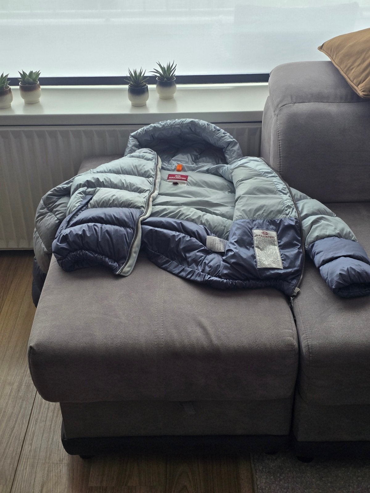 Parajumper jas origineel blauw maat Y - L size, Ophalen, Blauw, Gedragen, Overige maten