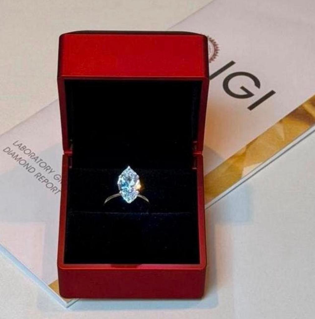 Gouden ring met grote diamant van 5.00ct! retailwaarde €8500, Nieuw, Ophalen of Verzenden, 17 tot 18, Met edelsteen