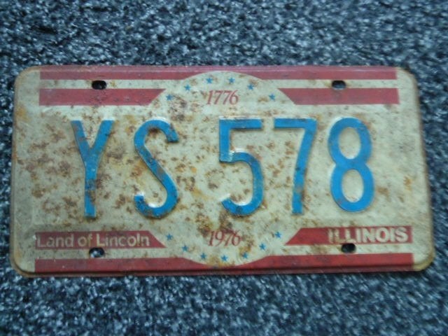 Kentekenplaat licenseplate Illinois Bicentennial 1976 USA, Verzamelen, Verzenden, Gebruikt, Auto's