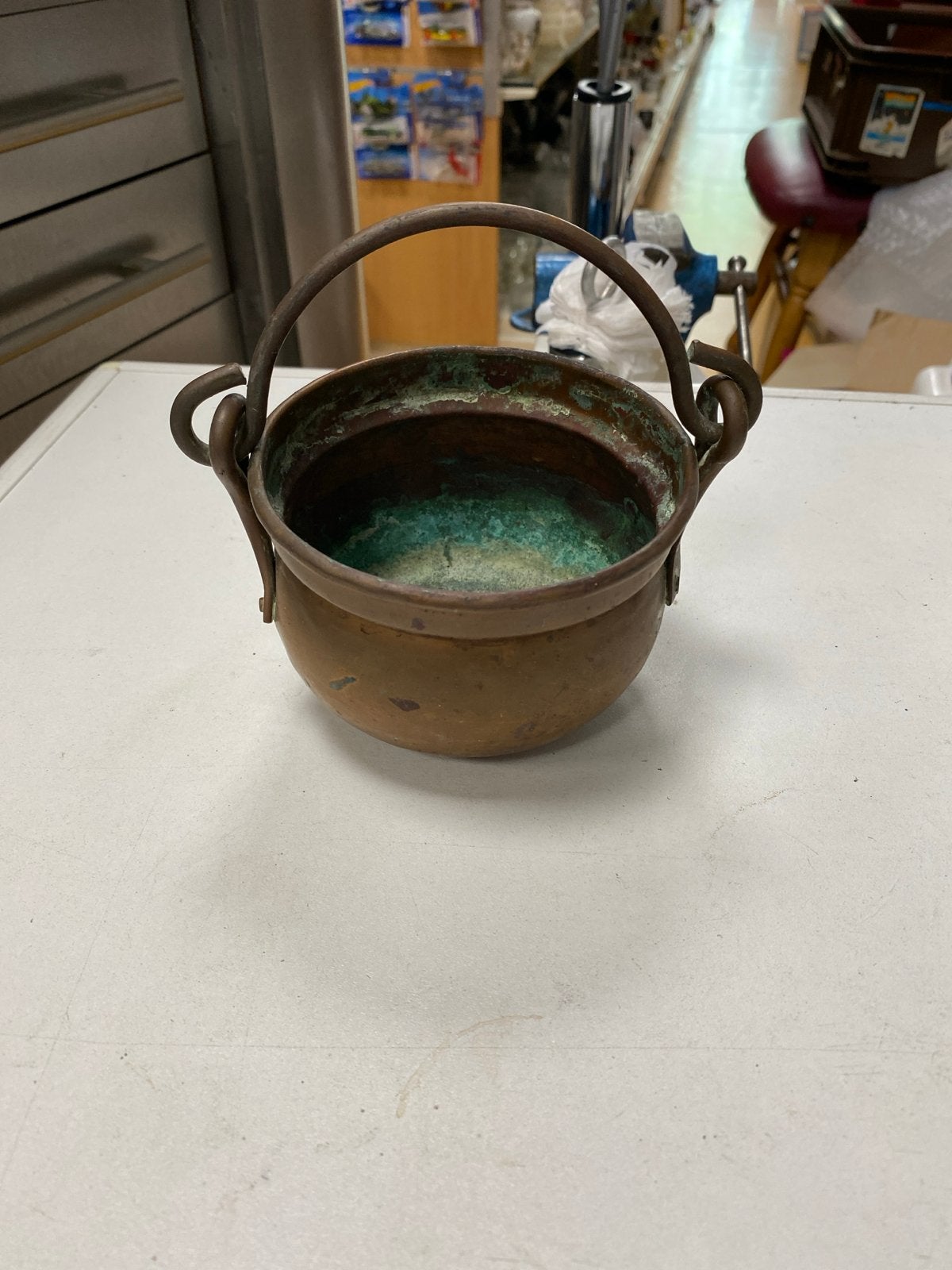 Antieke Koperen Ketel met Handvat - Decoratief, Ophalen of Verzenden, Koper