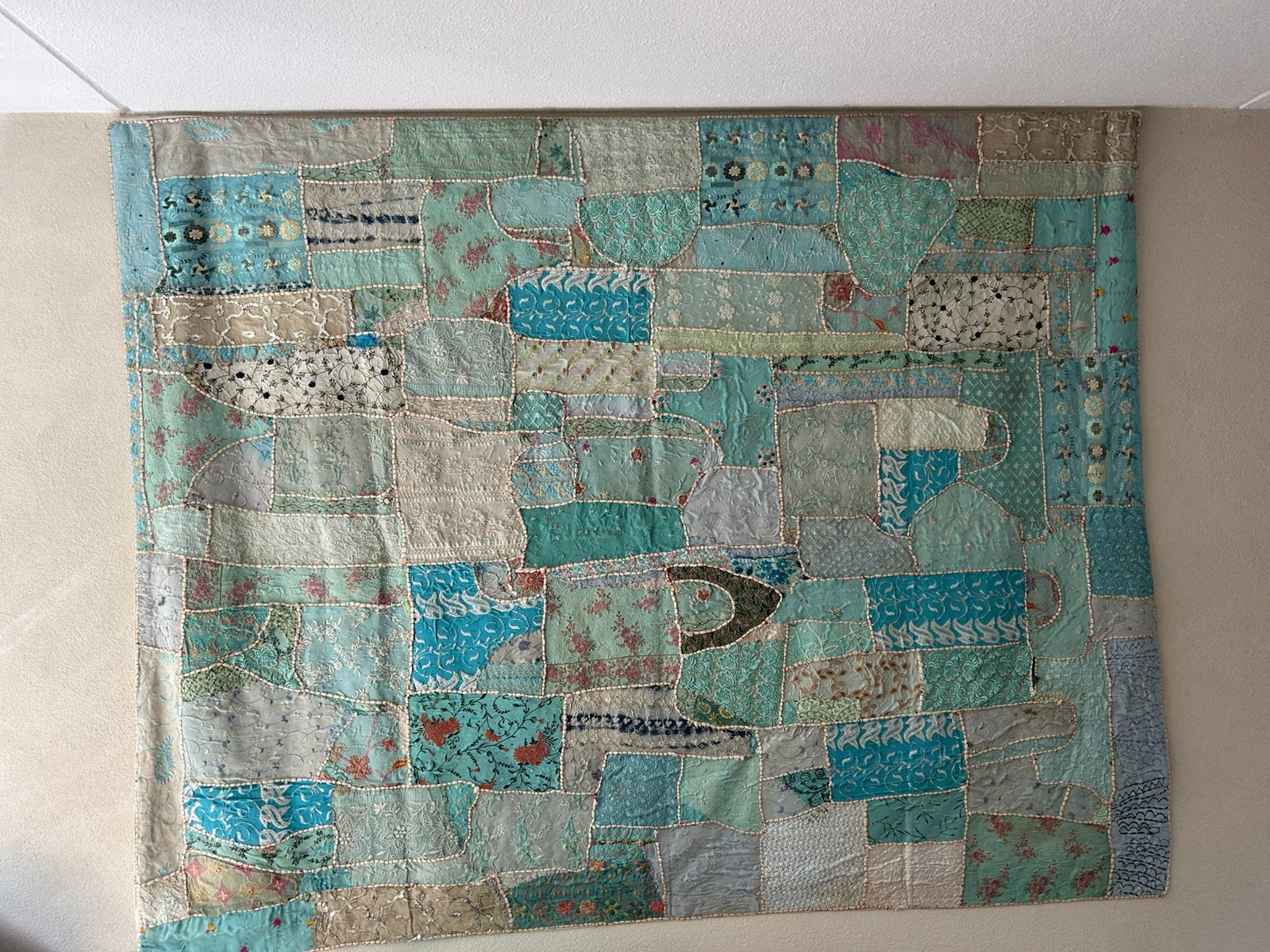 Wandkleed patchwork indiaase handwerk, Ophalen