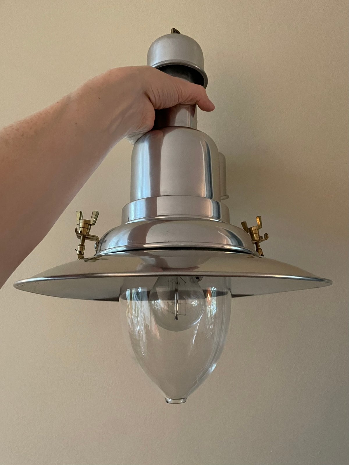 Ottava IKEA industriële vintage hanglamp scheepslamp, Ophalen, Zo goed als nieuw, Glas