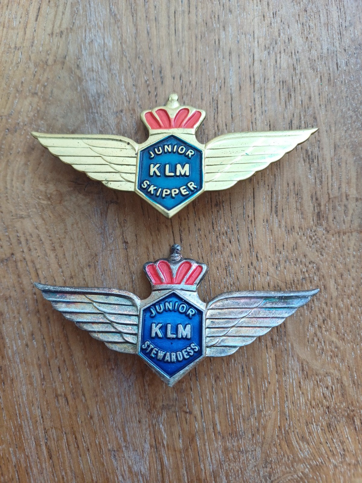 KLM Junior Skipper & Stewardess Speldjes, Ophalen of Verzenden, Gebruikt