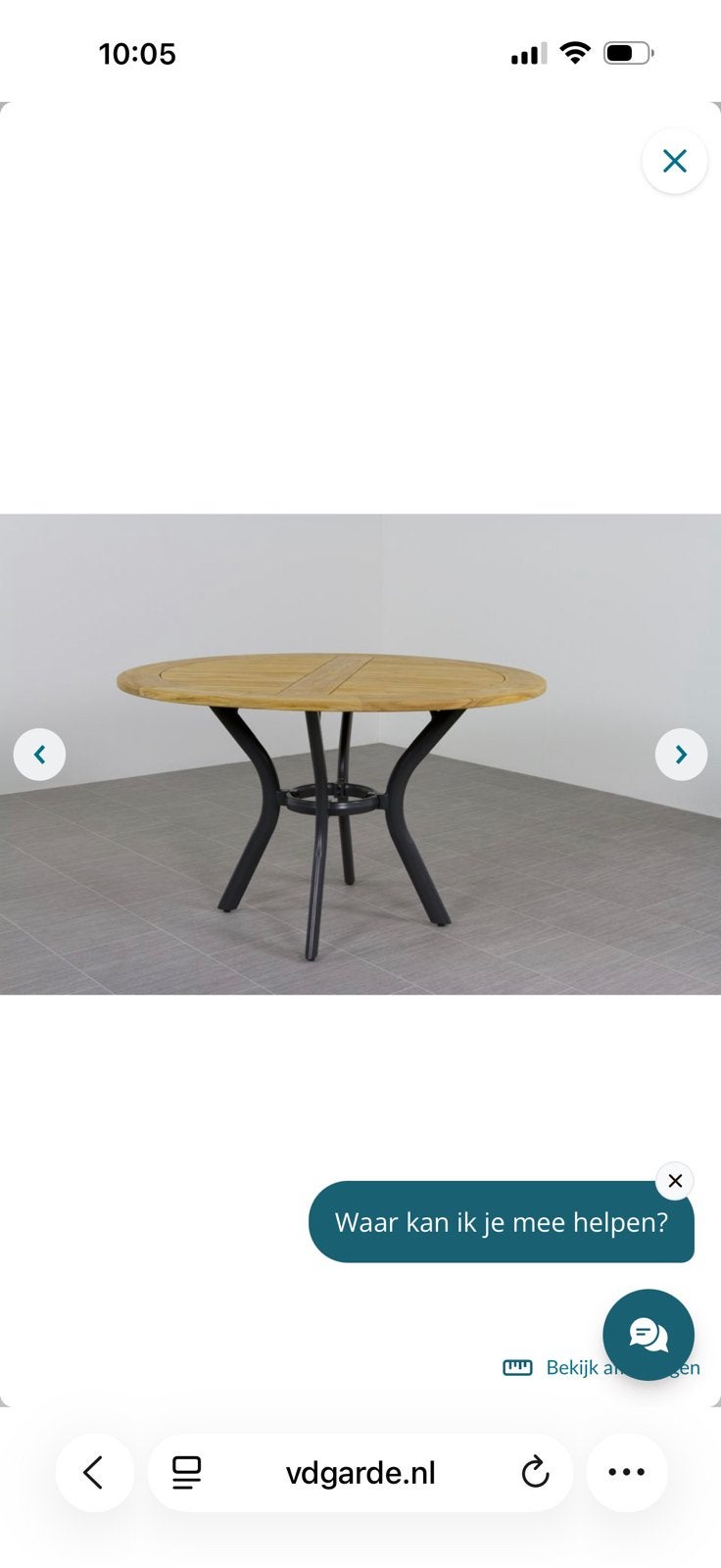 Tuintafel rond teak 120cm, Tuin en Terras, Tuintafels, Ophalen, Zo goed als nieuw, Rond, Teakhout