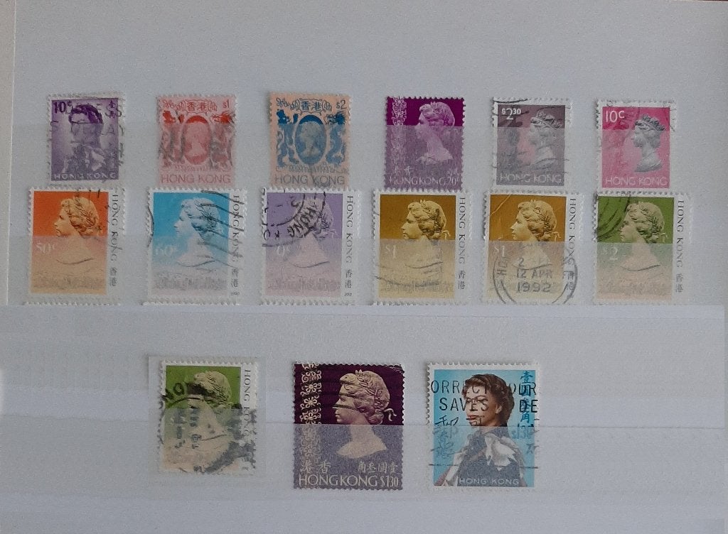 1 Kaart Oude Klassieke Postzegels Hong Kong Nr 1 Gestempeld, Ophalen, Gestempeld, Oost-Azië