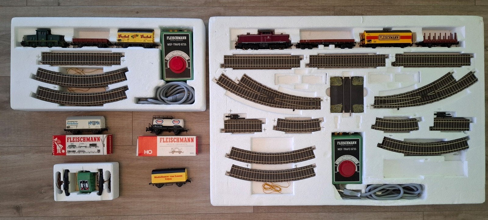 Fleischmann H0 - 2 startsets met profi-rails en extra's, Treinset, Gelijkstroom, Fleischmann, Ophalen of Verzenden