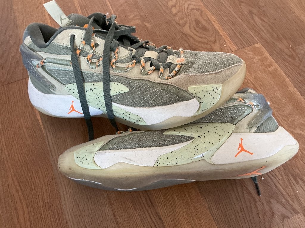 Basketbalschoenen, maat 45,5 Air Jordan Luka 2PF Olive Aura, Ophalen, Overige kleuren, Sportschoenen, Nike
