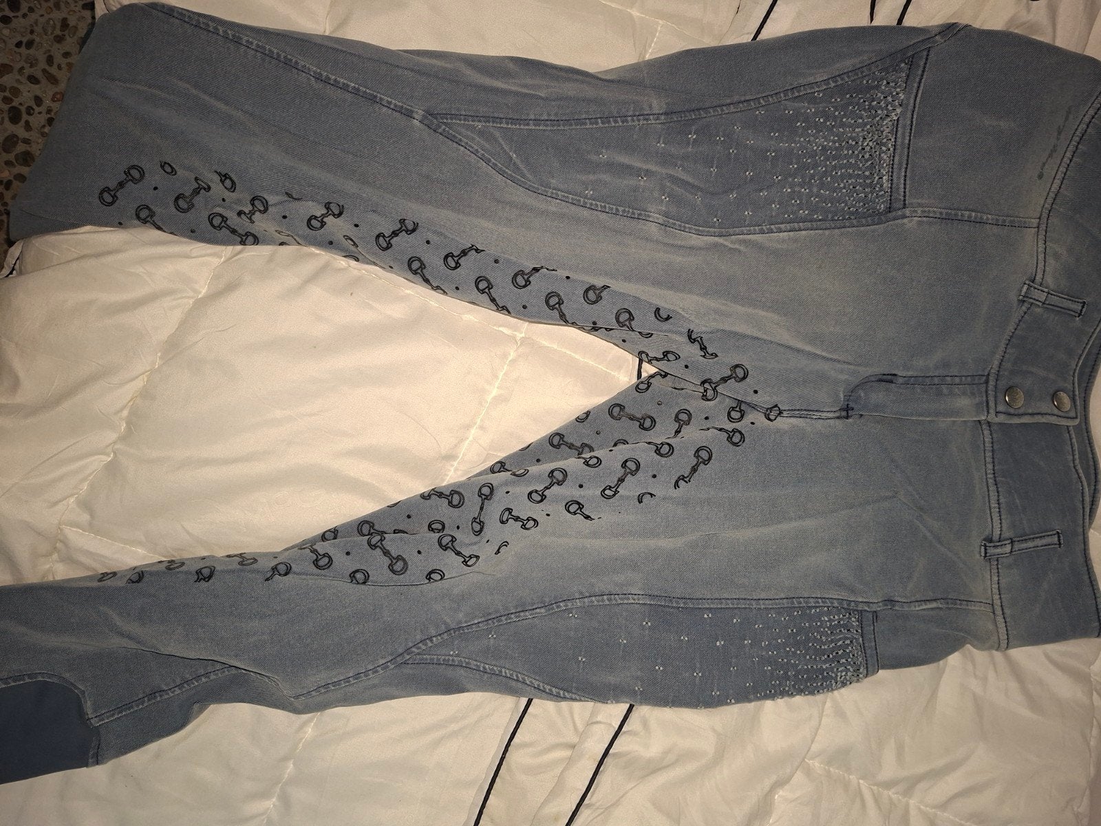 Harry's horse denim rijlegging  spijkerstof silicone maat 40, Ophalen, Zo goed als nieuw, Blauw, W30 - W32 (confectie 38/40)
