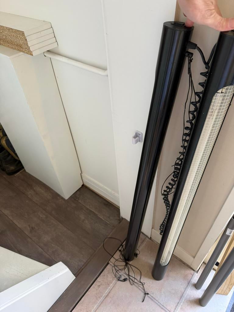 2 zwarte retro TL-lampen - 123 cm, Ophalen, Gebruikt