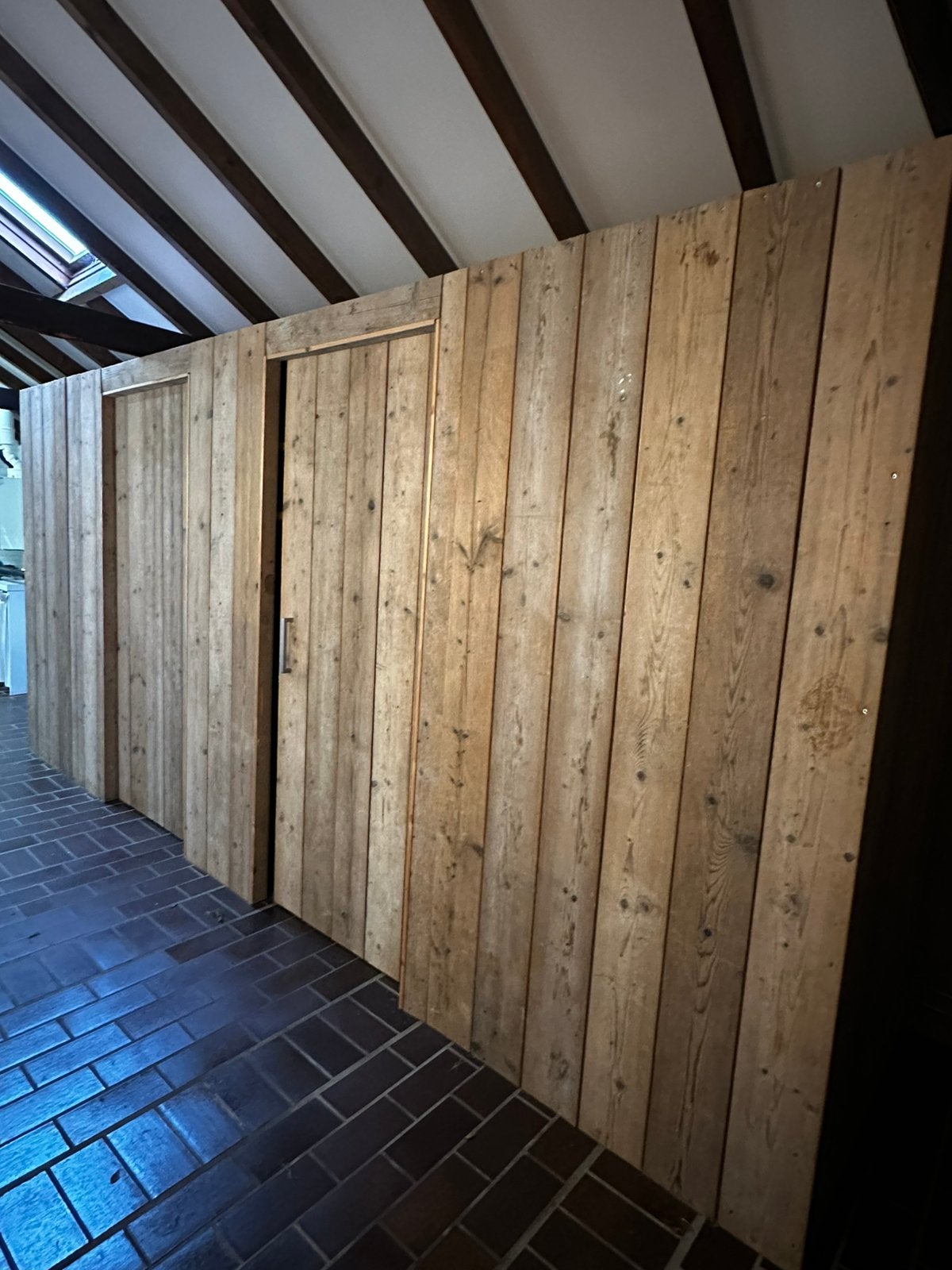 Steigerhouten kast 4.65 breed met schuifdeuren & verlichting, Huis en Inrichting, Ophalen, Gebruikt, 200 cm of meer, 75 cm of meer